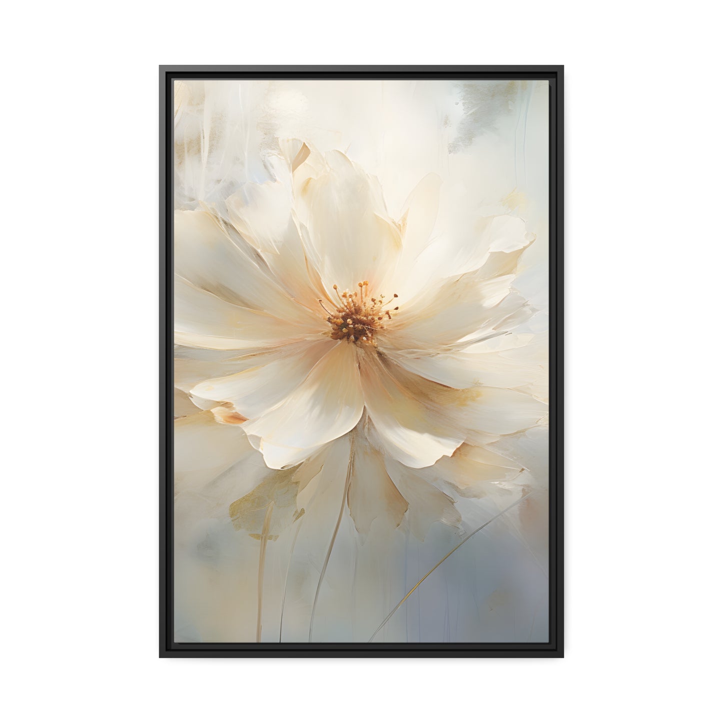 Framed Canvas Watercolor Style Soft Daisy Flower Floating Canvas