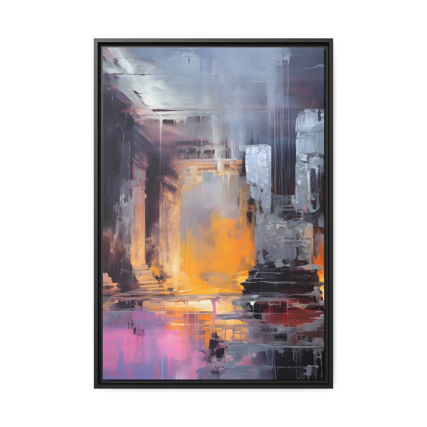 Framed Canvas Abstract artwork Vibrant Art Framed Oil Painting Abstract Art