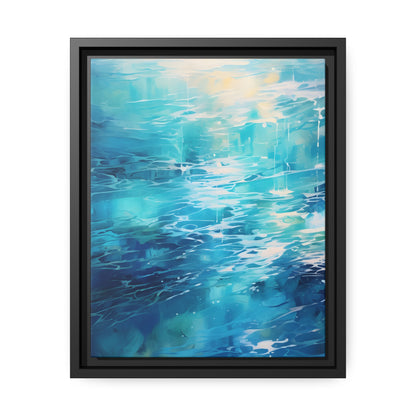 Framed Canvas Abstract artwork Vibrant Soothing Water Texture Abstract Art Bright Crystal Clear Water Framed Canvas