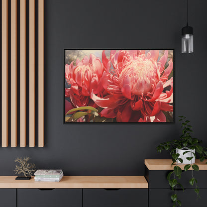 Framed Canvas Nature Inspired Artwork Stunning Bright Vibrant Blooming Wattle Oil Painting Style Framed Print