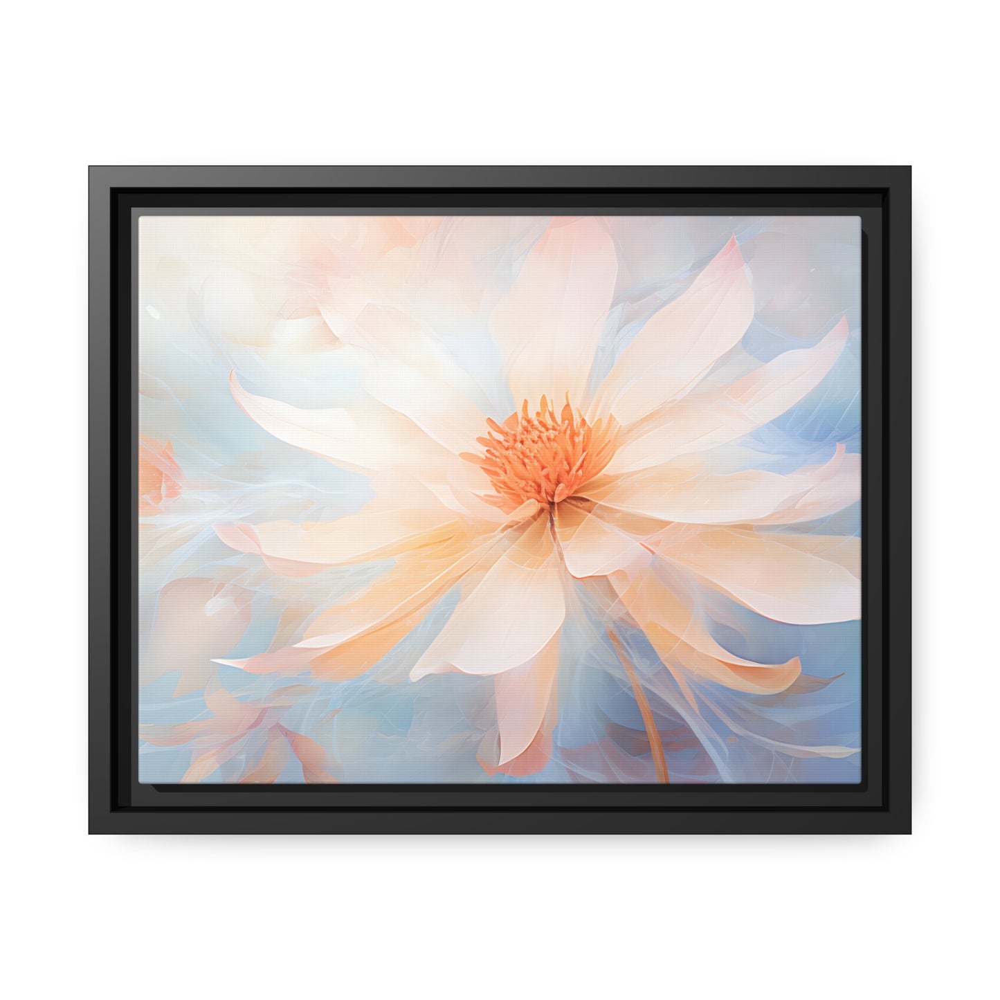 Framed Canvas Watercolor Style Soft Daisy Flower Floating Canvas