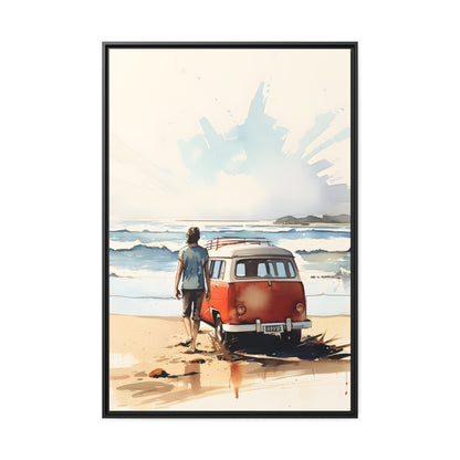 Framed Canvas Lifestyle/Oceanside Artwork Stunning Watercolor Style Framed Canvas Painting