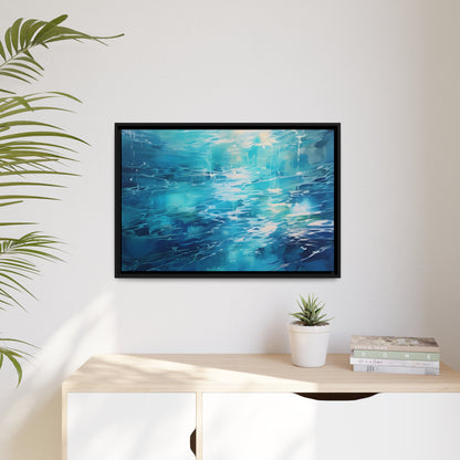 Framed Canvas Abstract artwork Vibrant Soothing Water Texture Abstract Art Bright Crystal Clear Water Framed Canvas