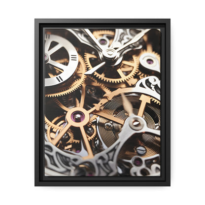 Beautiful Skeletonized Mechanical Watch Framed Canvas Art  11" x 14" (Vertical Orientation)