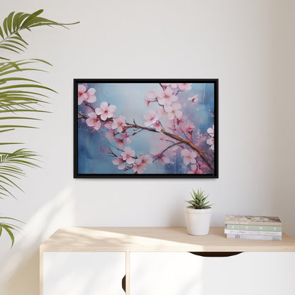 Framed Canvas Nature Inspired Artwork Stunning Gloomy Cherry Blossom Tree Oil Painting Style Framed Canvas  Print