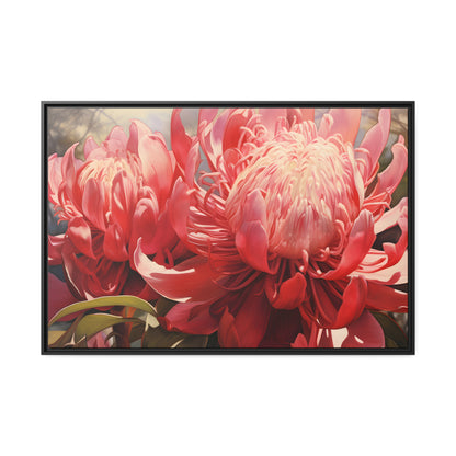 Framed Canvas Nature Inspired Artwork Stunning Bright Vibrant Blooming Wattle Oil Painting Style Framed Print