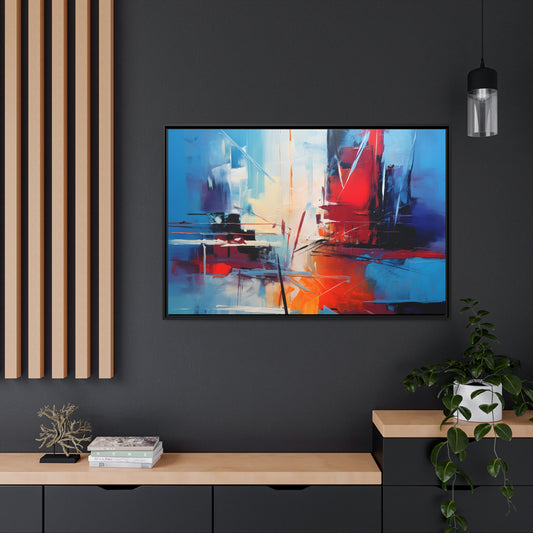 Framed Canvas Abstract artwork Vibrant City Art Framed Oil Painting Style Abstract Art