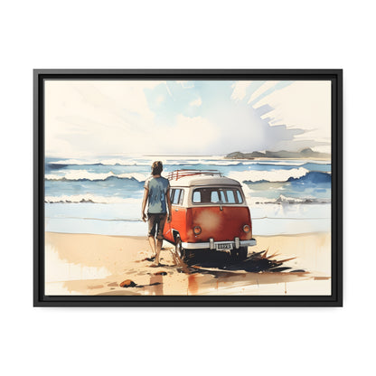 Framed Canvas Lifestyle/Oceanside Artwork Stunning Watercolor Style Framed Canvas Painting