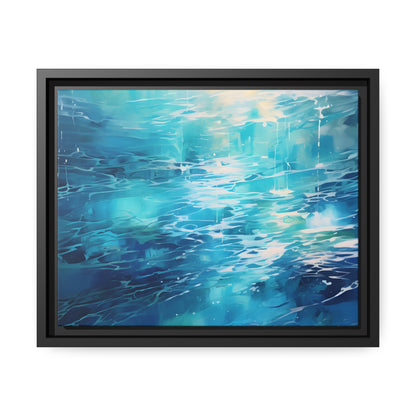 Framed Canvas Abstract artwork Vibrant Soothing Water Texture Abstract Art Bright Crystal Clear Water Framed Canvas