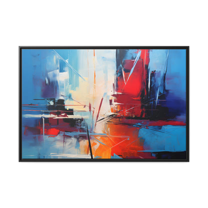 Framed Canvas Abstract artwork Vibrant City Art Framed Oil Painting Style Abstract Art