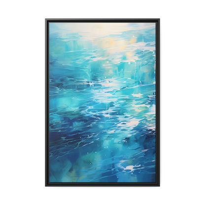 Framed Canvas Abstract artwork Vibrant Soothing Water Texture Abstract Art Bright Crystal Clear Water Framed Canvas