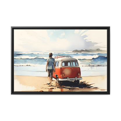 Framed Canvas Lifestyle/Oceanside Artwork Stunning Watercolor Style Framed Canvas Painting