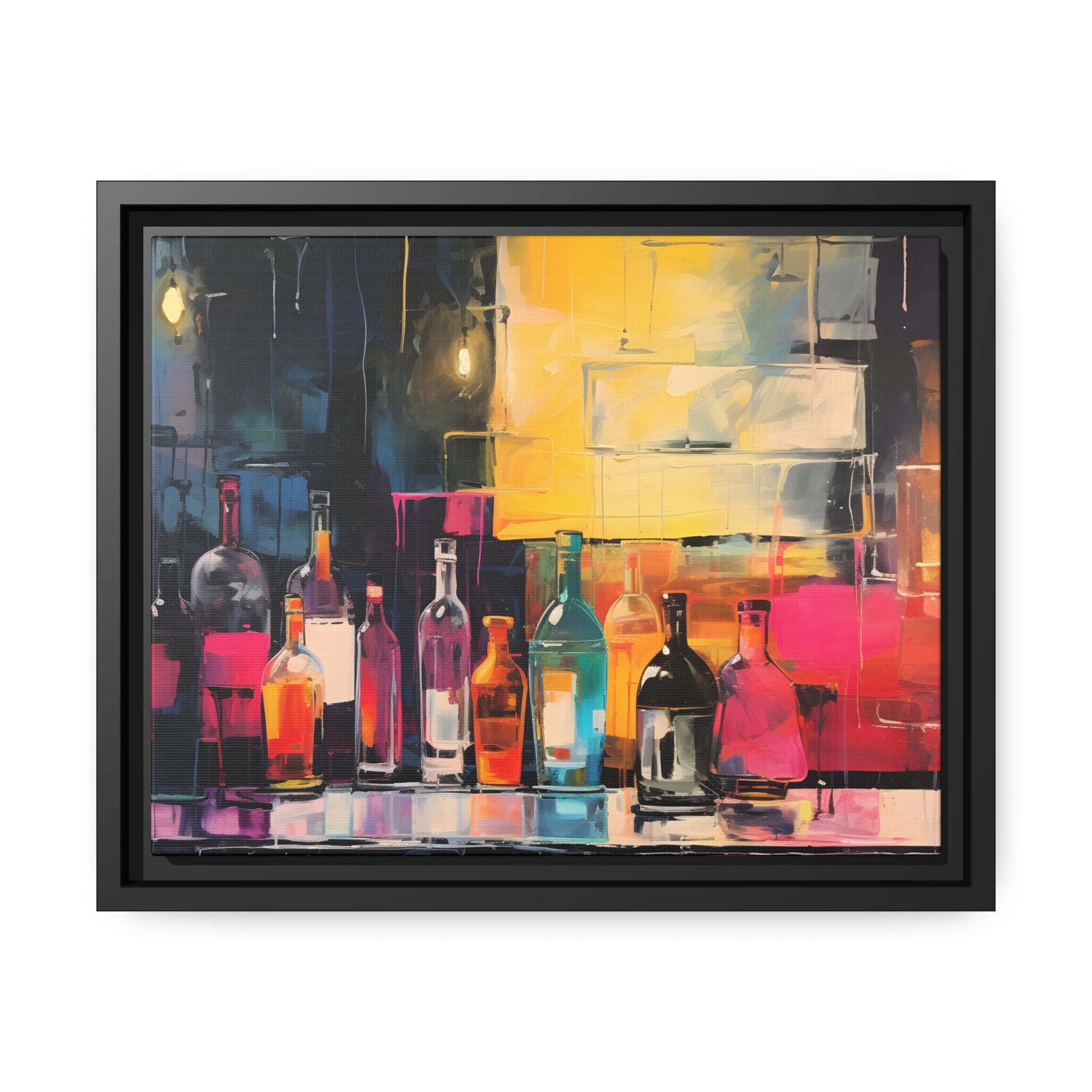 Framed Canvas artwork Bar/Night Life Art Framed Canvas Painting Alcohol Art