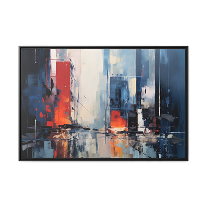 Framed Canvas Abstract artwork Vibrant City Art Framed Oil Painting Style Abstract Art