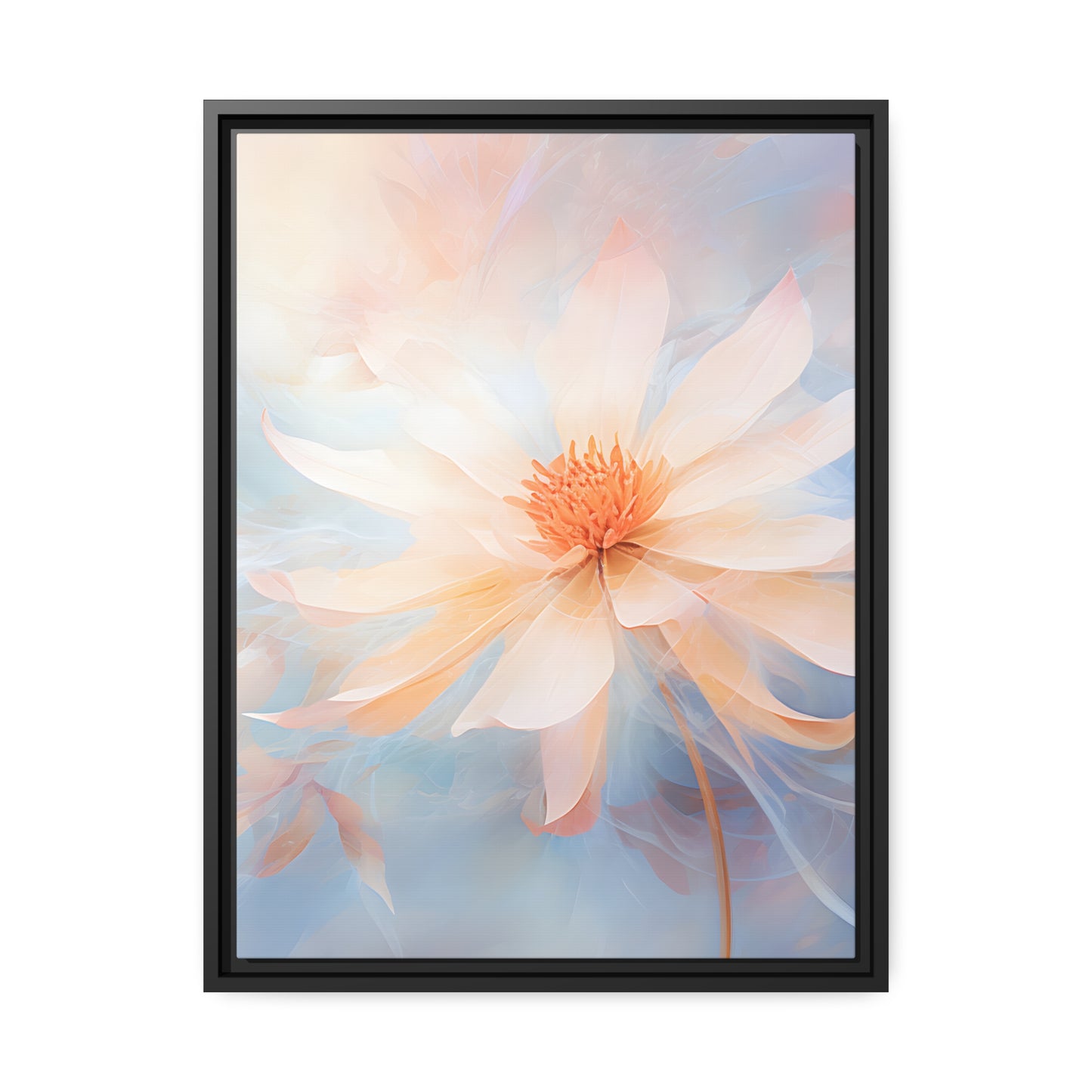 Framed Canvas Watercolor Style Soft Daisy Flower Floating Canvas