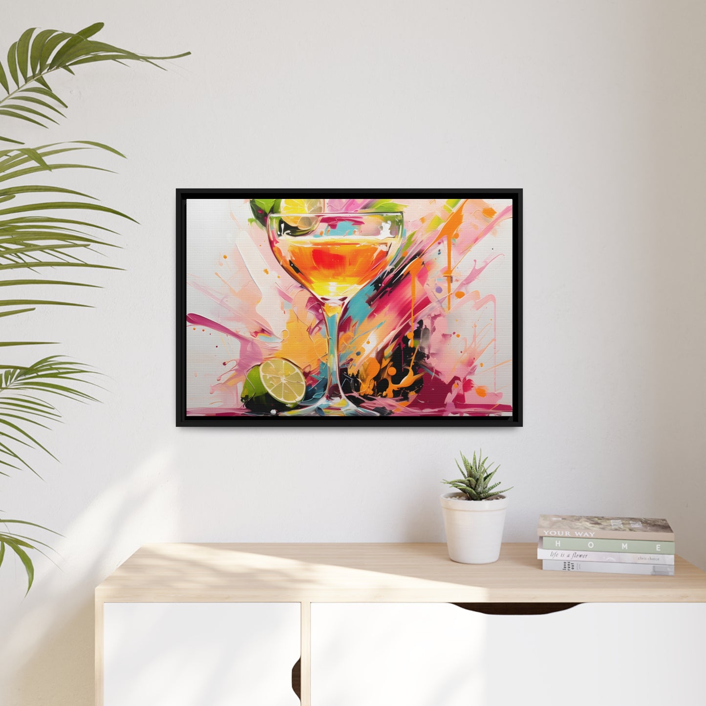 Vibrant Alcohol Framed Artwork Attention Grabbing Conversation Starter