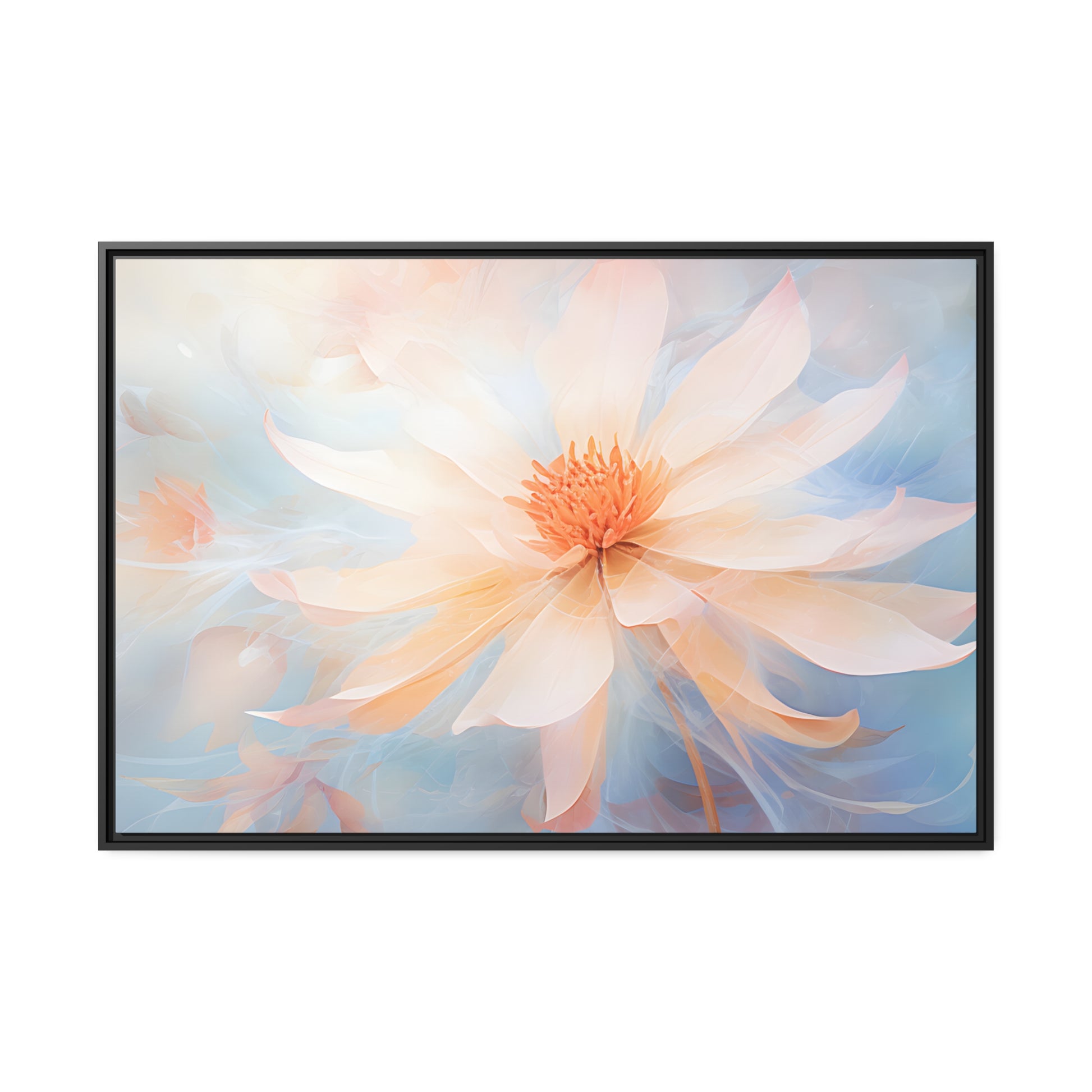 Framed Canvas Watercolor Style Soft Daisy Flower Floating Canvas