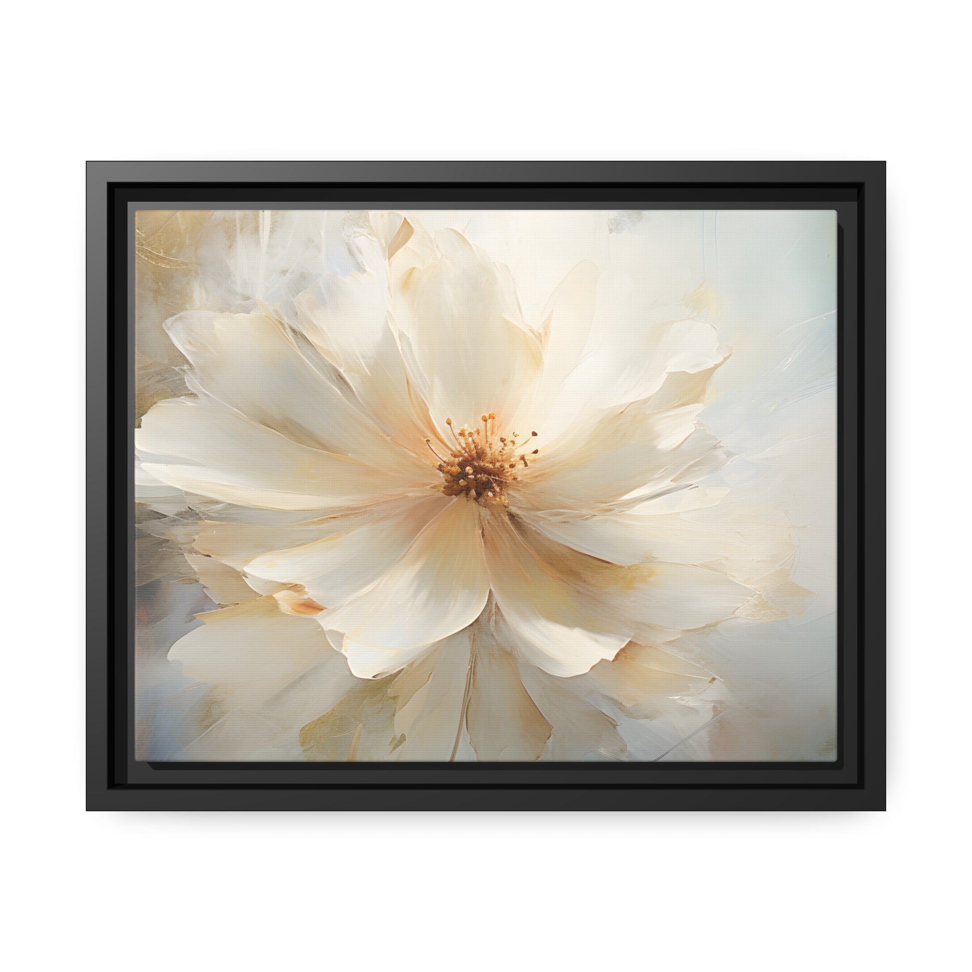 Framed Canvas Watercolor Style Soft Daisy Flower Floating Canvas