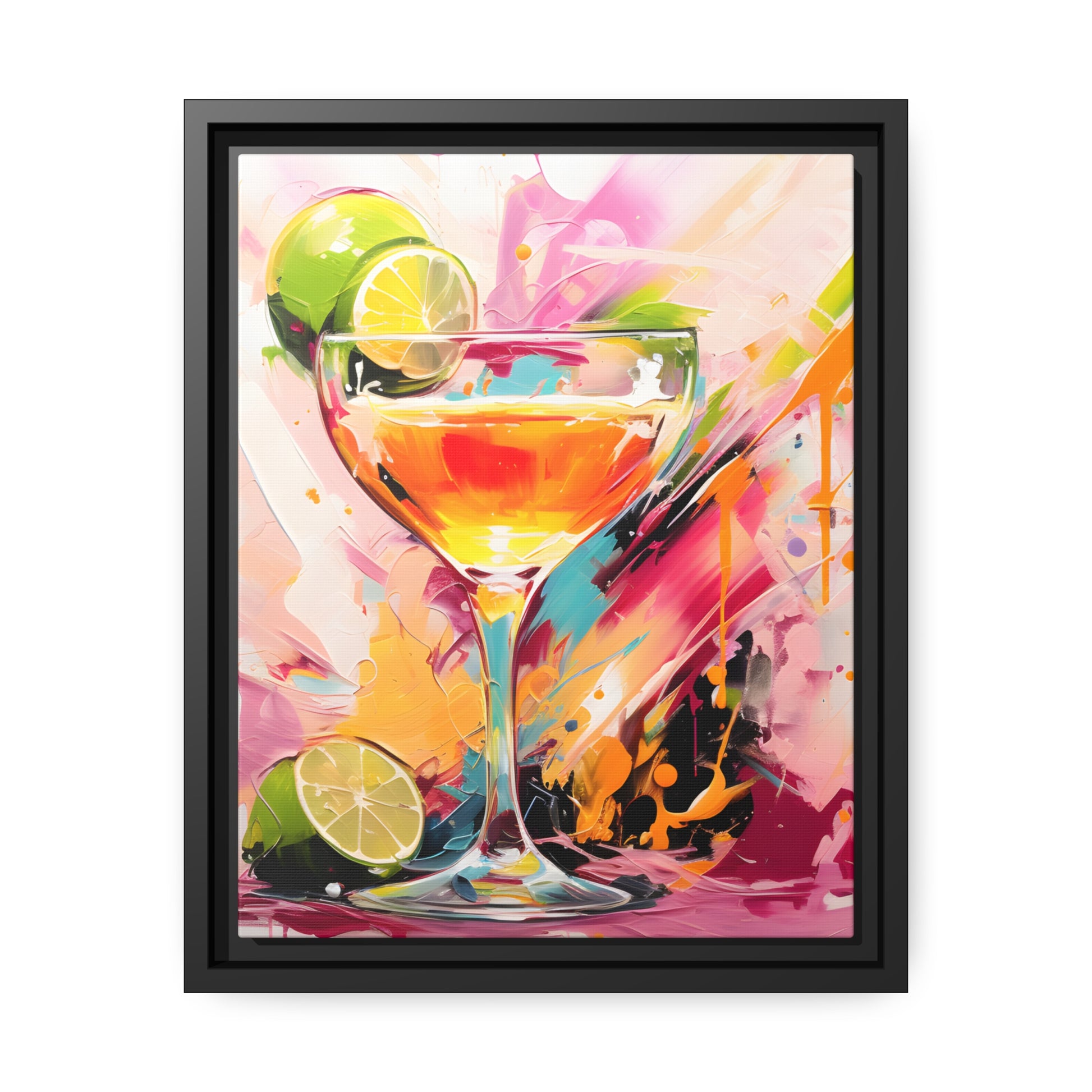 Vibrant Alcohol Framed Artwork Attention Grabbing Conversation Starter Framed Canvas Floating Canvas