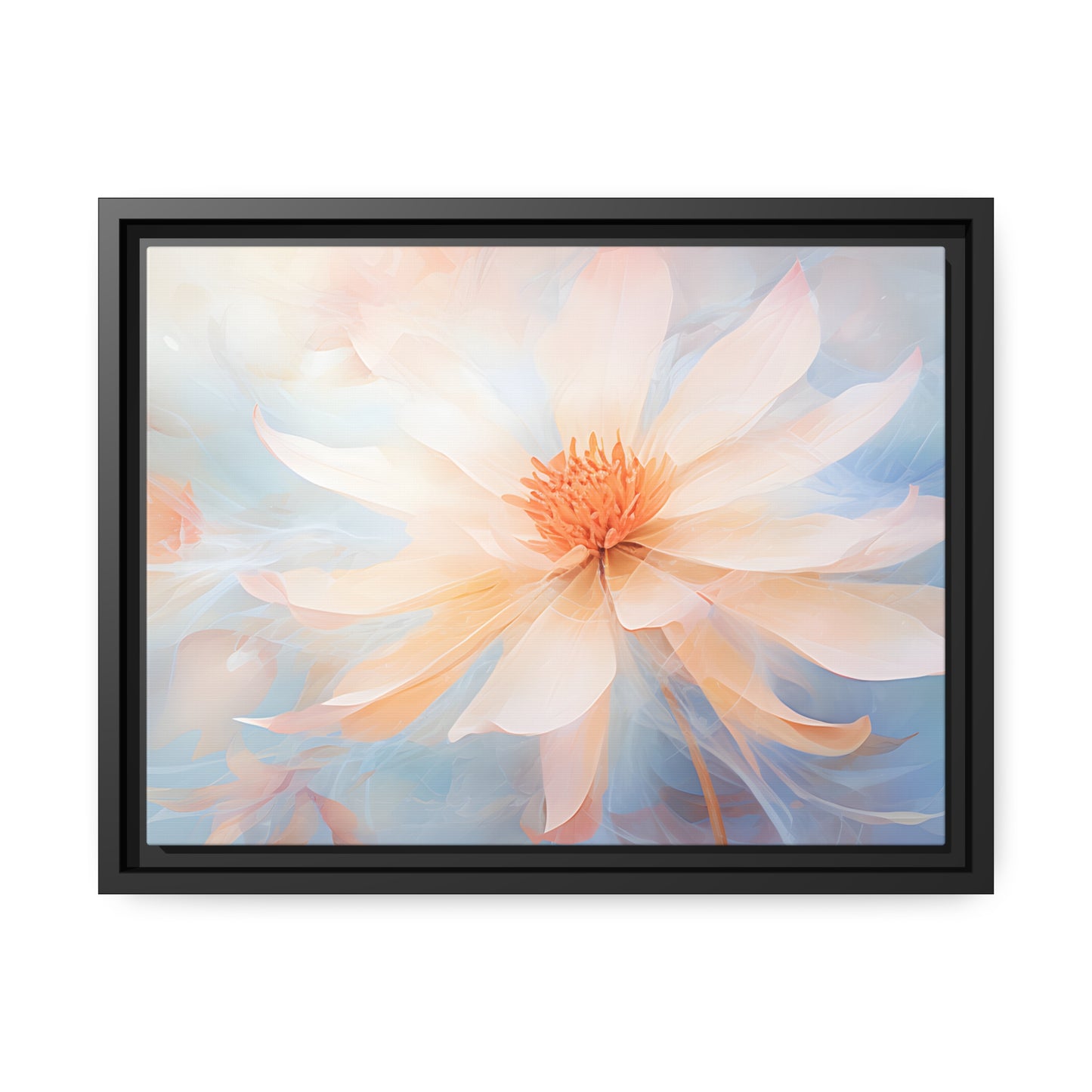 Framed Canvas Watercolor Style Soft Daisy Flower Floating Canvas