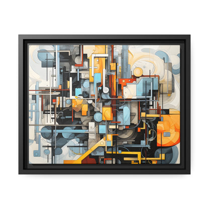 Framed Canvas Abstract artwork Vibrant Mechanical Shapes Art Framed Attention Grabbing Abstract Art