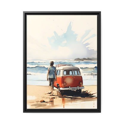 Framed Canvas Lifestyle/Oceanside Artwork Stunning Watercolor Style Framed Canvas Painting