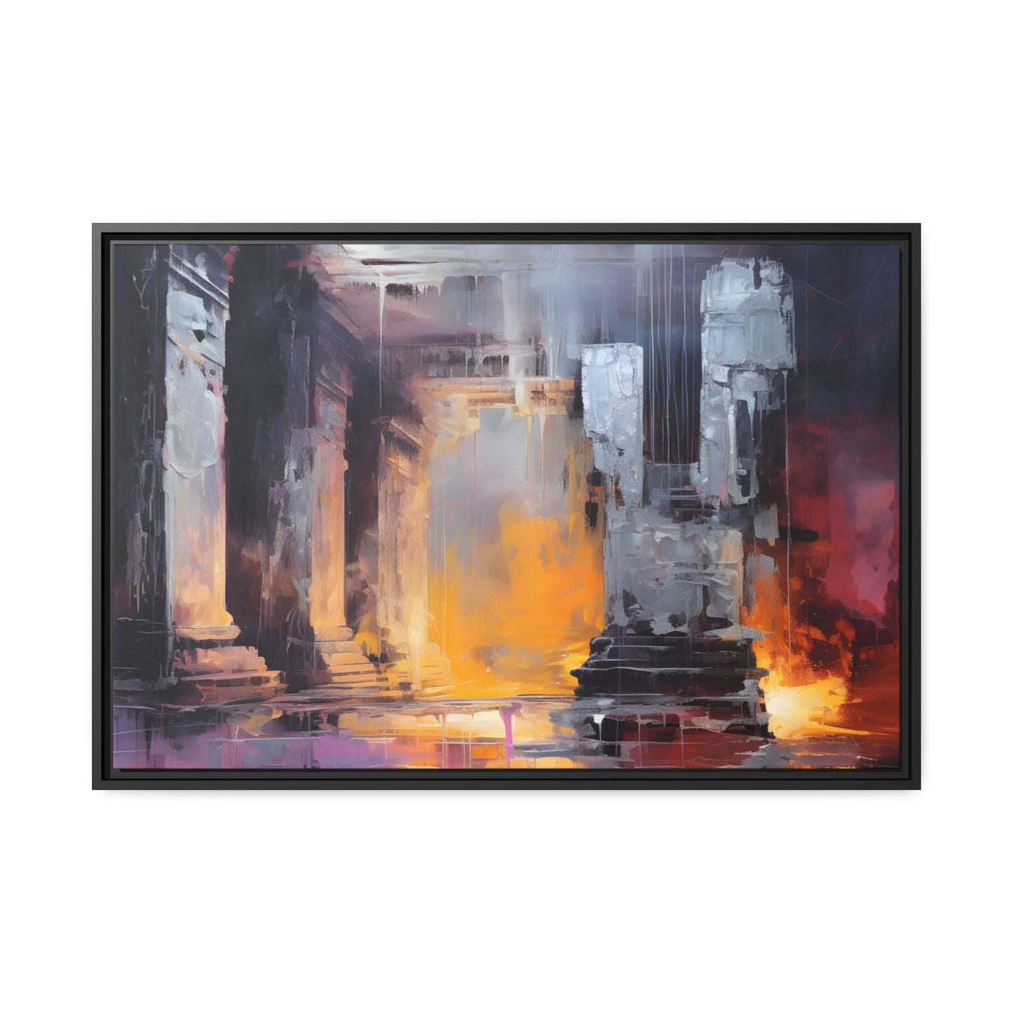 Framed Canvas Abstract artwork Vibrant Art Framed Oil Painting Abstract Art