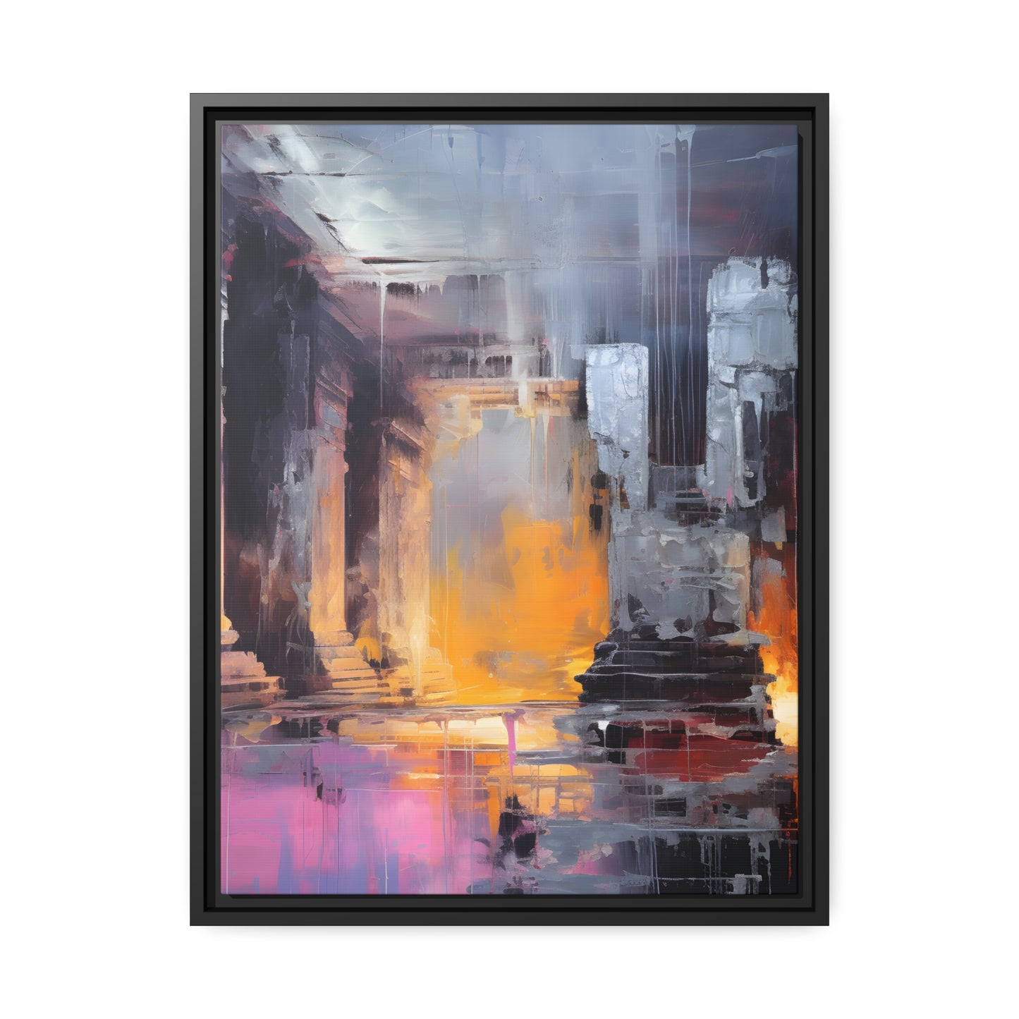 Framed Canvas Abstract artwork Vibrant Art Framed Oil Painting Abstract Art