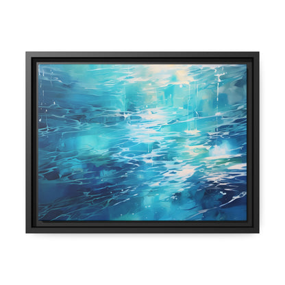 Framed Canvas Abstract artwork Vibrant Soothing Water Texture Abstract Art Bright Crystal Clear Water Framed Canvas