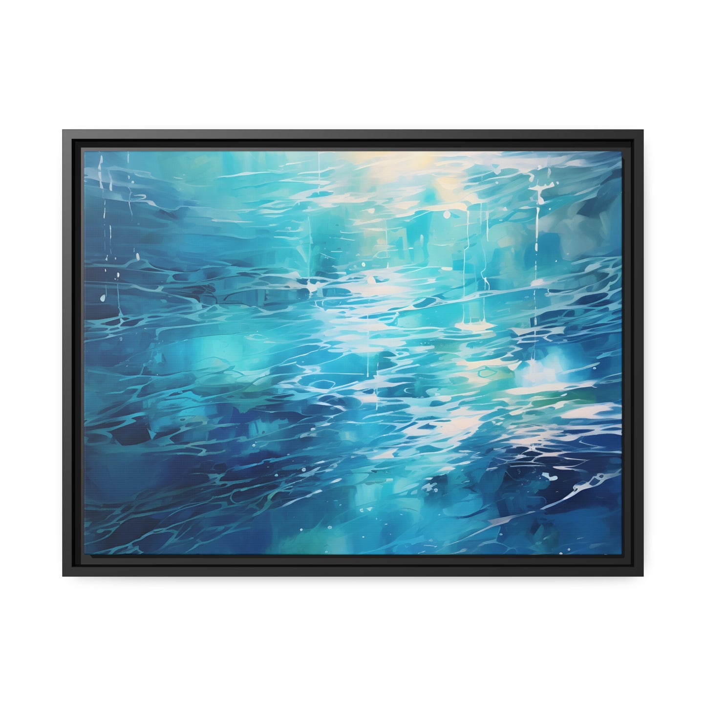 Framed Canvas Abstract artwork Vibrant Soothing Water Texture Abstract Art Bright Crystal Clear Water Framed Canvas