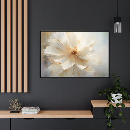 Framed Canvas Watercolor Style Soft Daisy Flower Floating Canvas