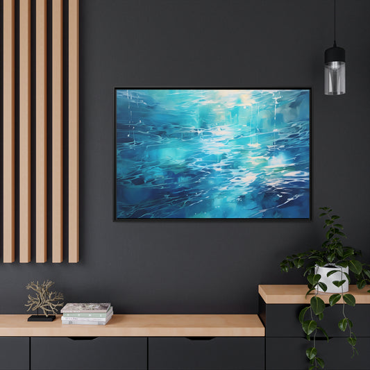 Framed Canvas Abstract artwork Vibrant Soothing Water Texture Abstract Art Bright Crystal Clear Water Framed Canvas