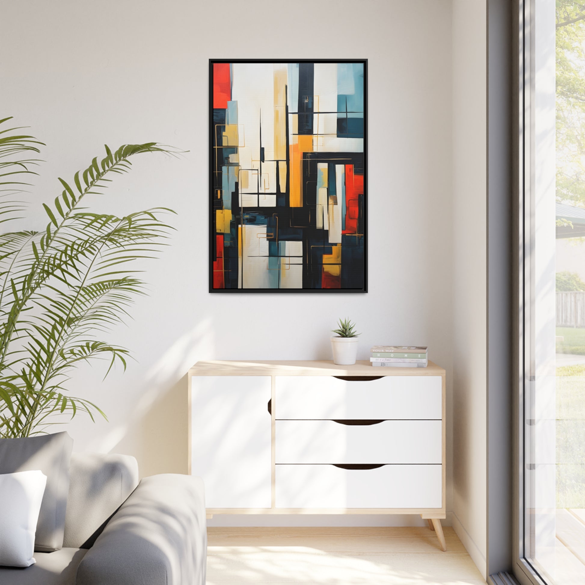 Framed Floating Canvas Abstract Art Attention Grabbing Conversation Starting Art Piece