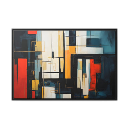 Framed Canvas Abstract Minimalistic Modern Style Floating Canvas Maze Style Framed Artwork 