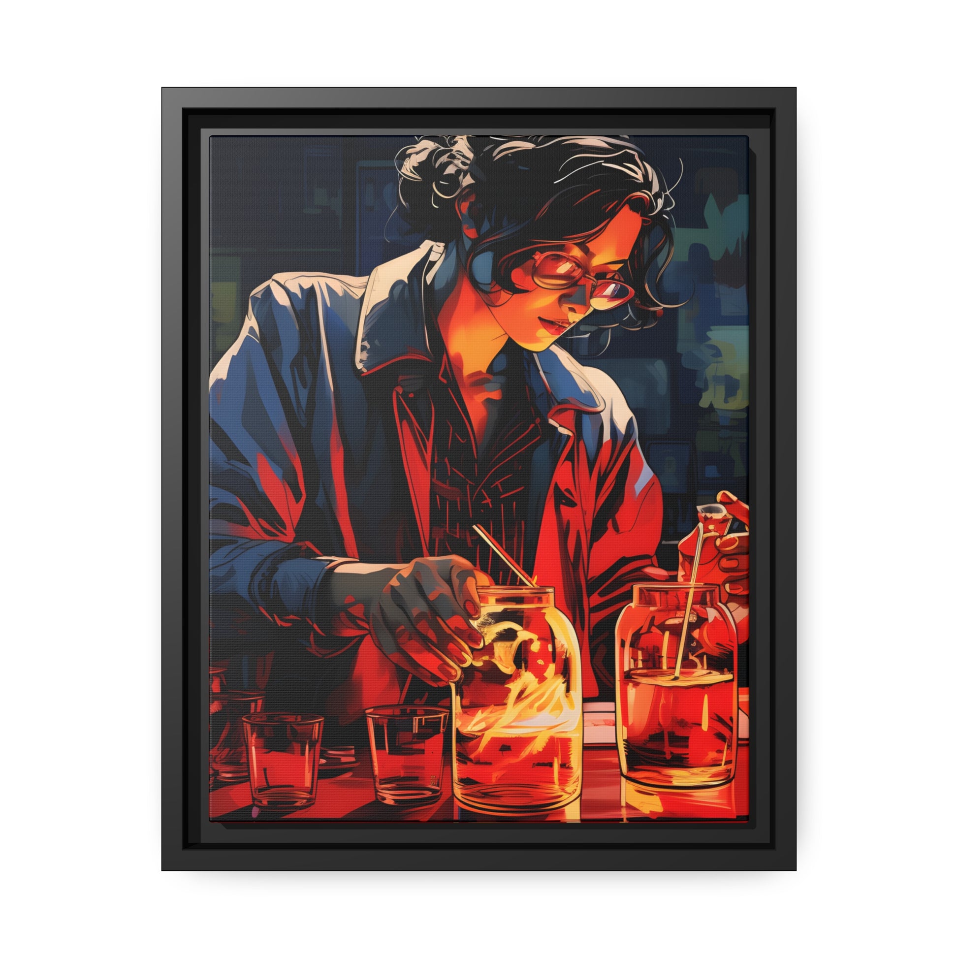 Framed Canvas artwork Bar/Night Life Art Framed Canvas Painting Alcohol Art