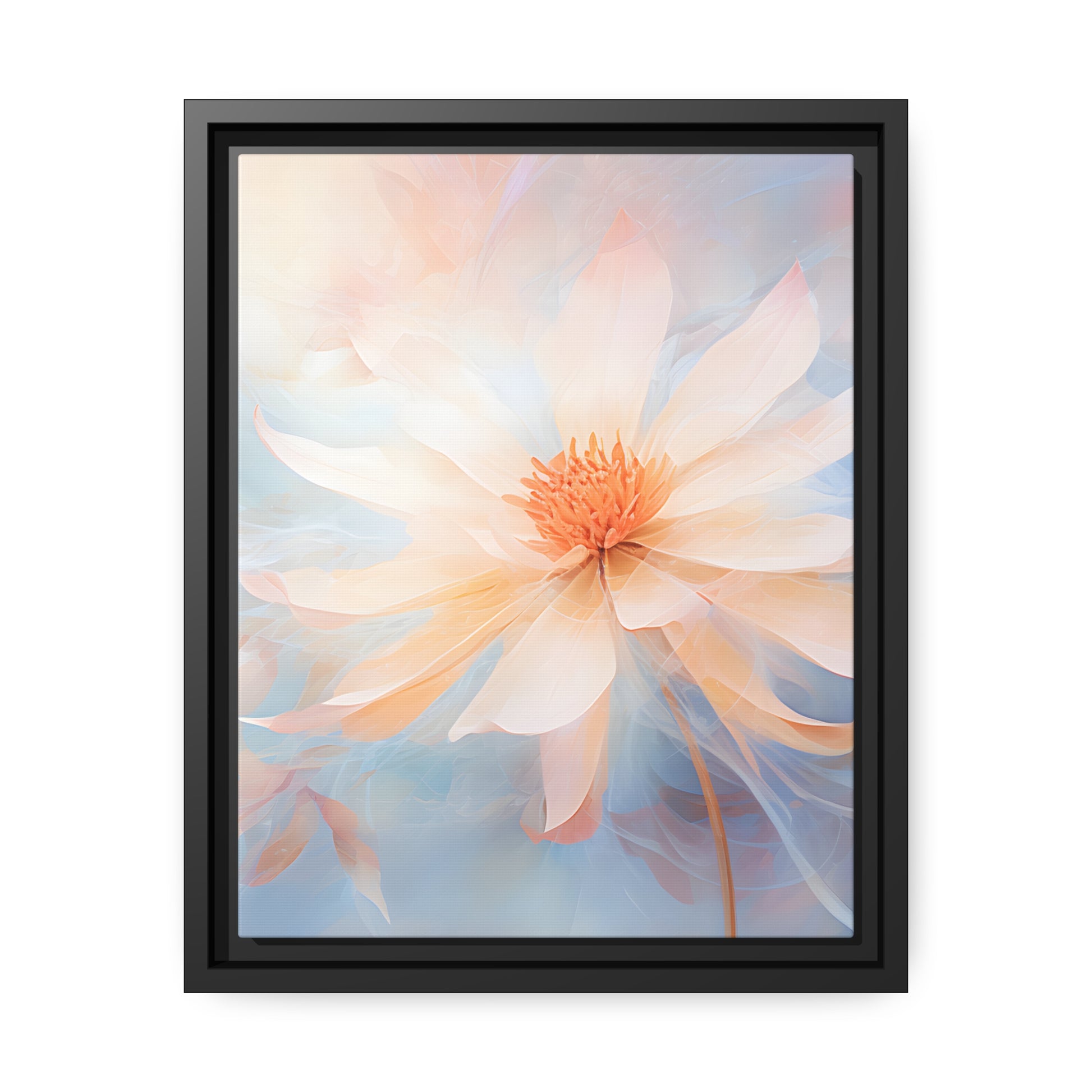 Framed Canvas Watercolor Style Soft Daisy Flower Floating Canvas