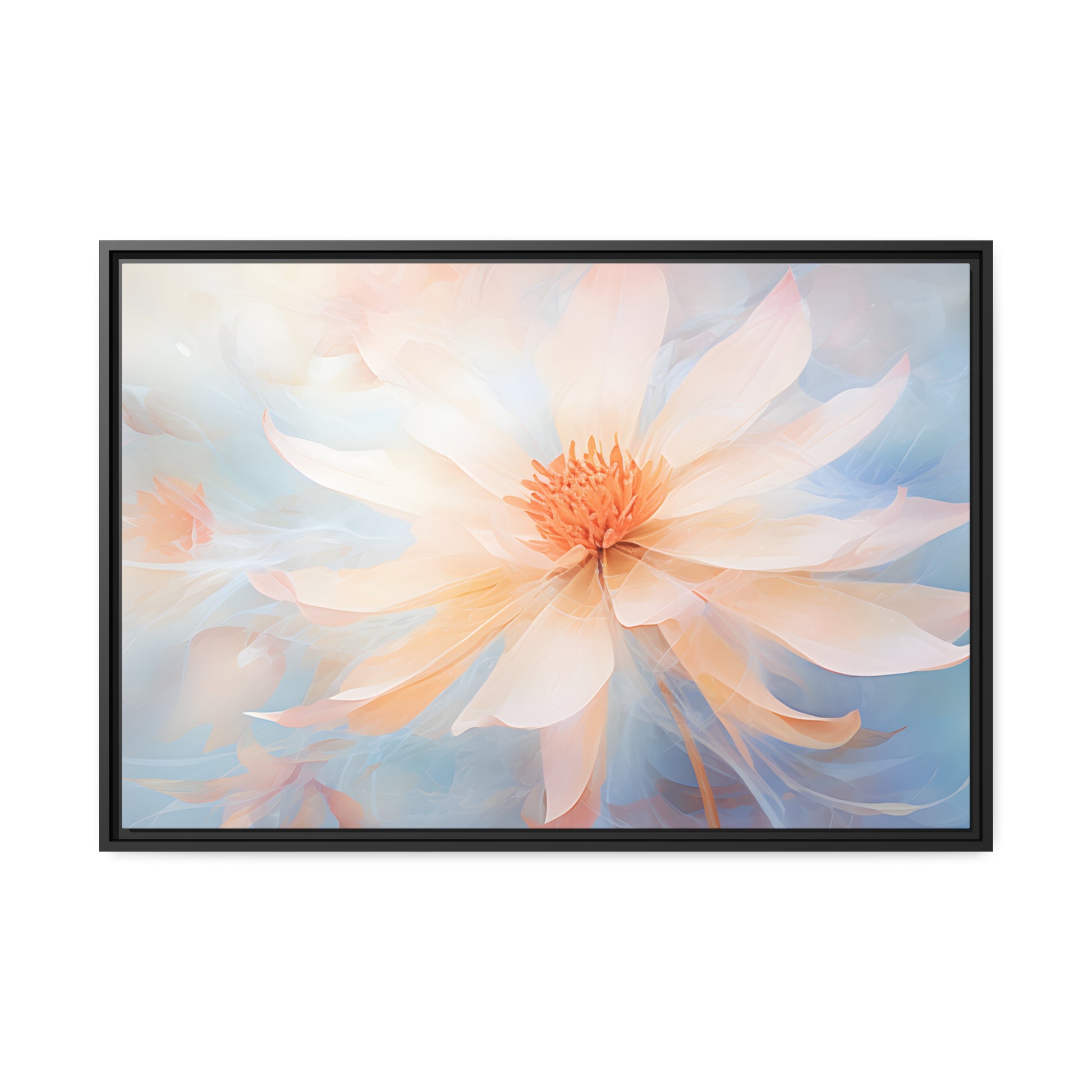 Framed Canvas Watercolor Style Soft Daisy Flower Floating Canvas