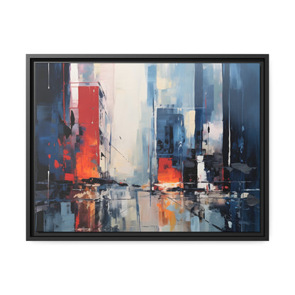 Framed Canvas Abstract artwork Vibrant City Art Framed Oil Painting Style Abstract Art