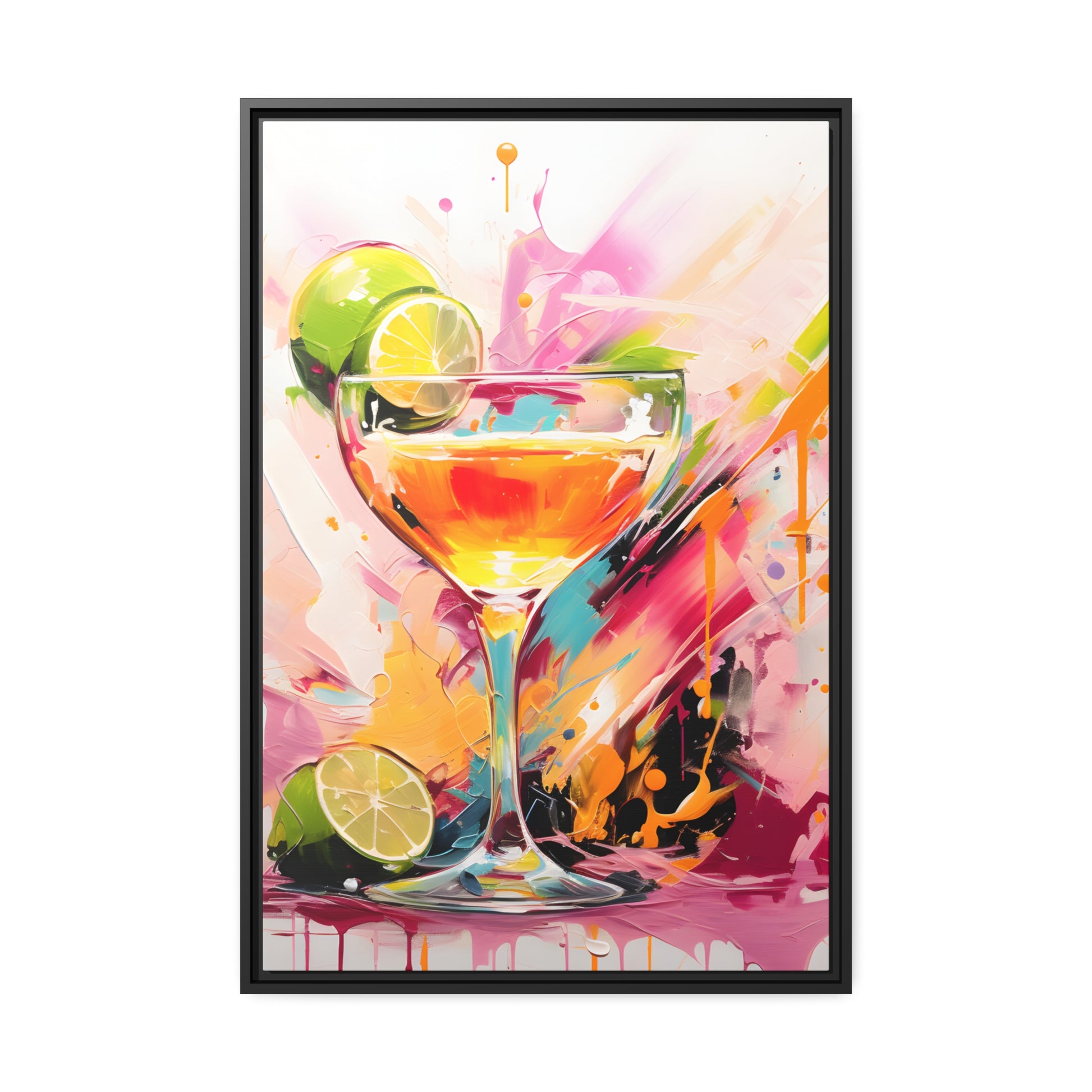 Vibrant Alcohol Framed Artwork Attention Grabbing Conversation Starter Framed Canvas Floating Canvas