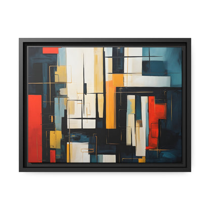 Framed Canvas Abstract Minimalistic Modern Style Floating Canvas Maze Style Framed Artwork 