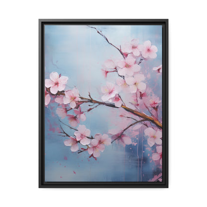 Framed Canvas Nature Inspired Artwork Stunning Gloomy Cherry Blossom Tree Oil Painting Style Framed Canvas  Print