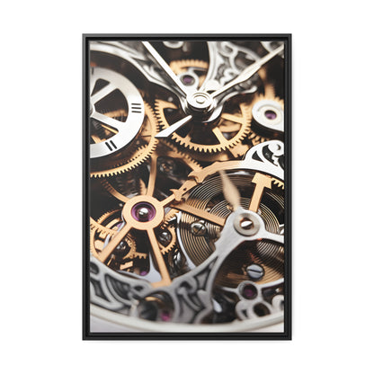 Beautiful Skeletonized Mechanical Watch Framed Canvas Art  24" x 36" (Vertical Orientation)