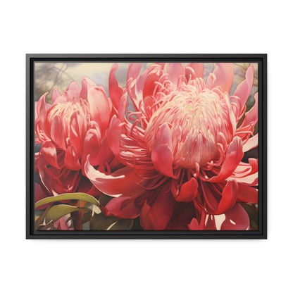 Framed Canvas Nature Inspired Artwork Stunning Bright Vibrant Blooming Wattle Oil Painting Style Framed Print