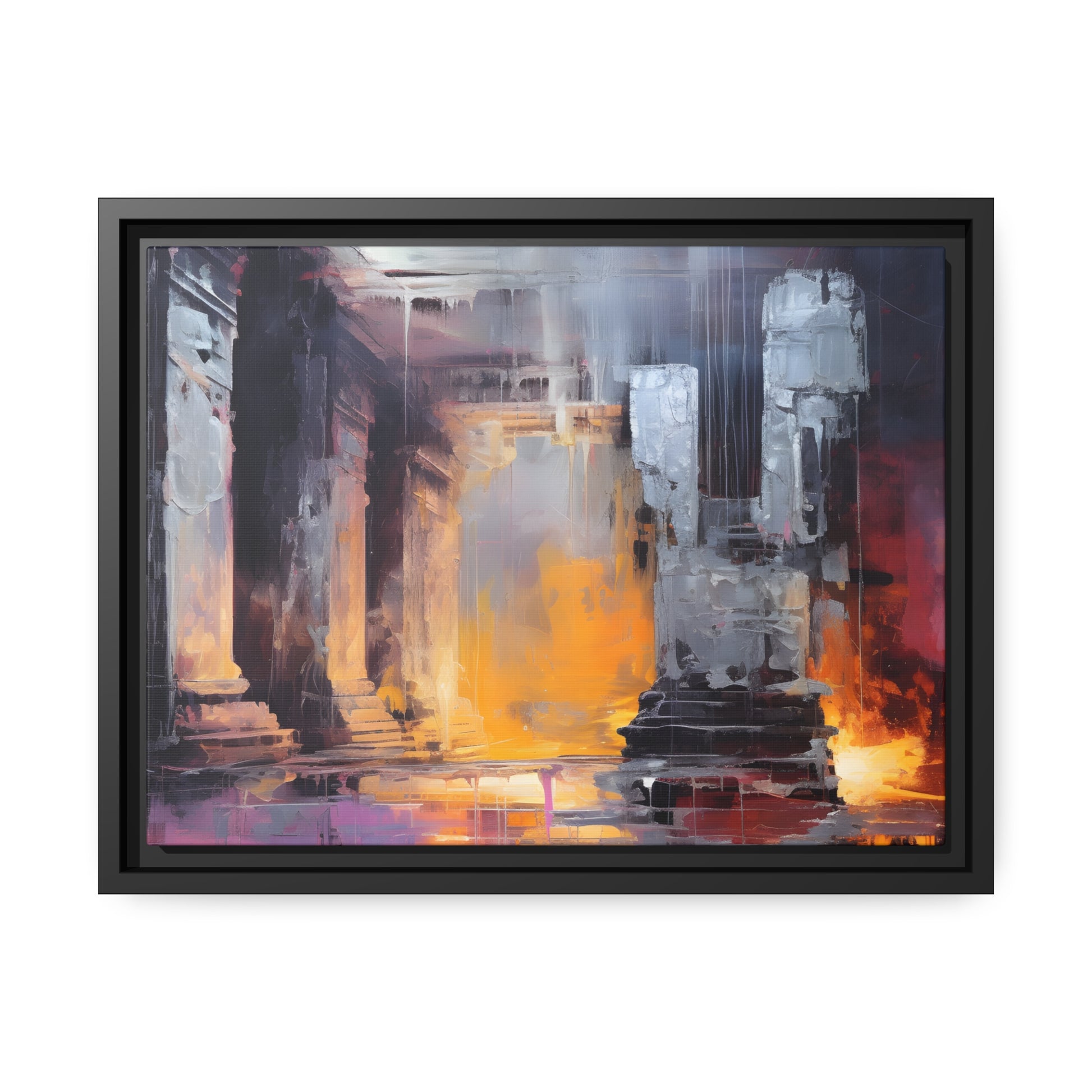 Framed Canvas Abstract artwork Vibrant Art Framed Oil Painting Abstract Art