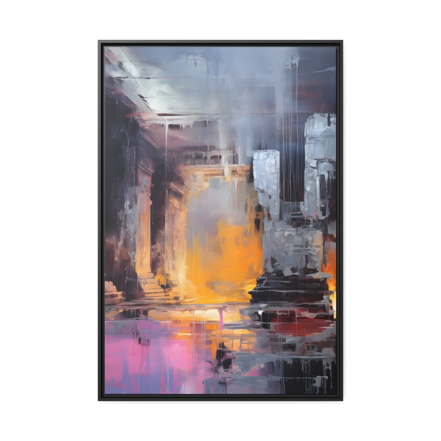Framed Canvas Abstract artwork Vibrant Art Framed Oil Painting Abstract Art