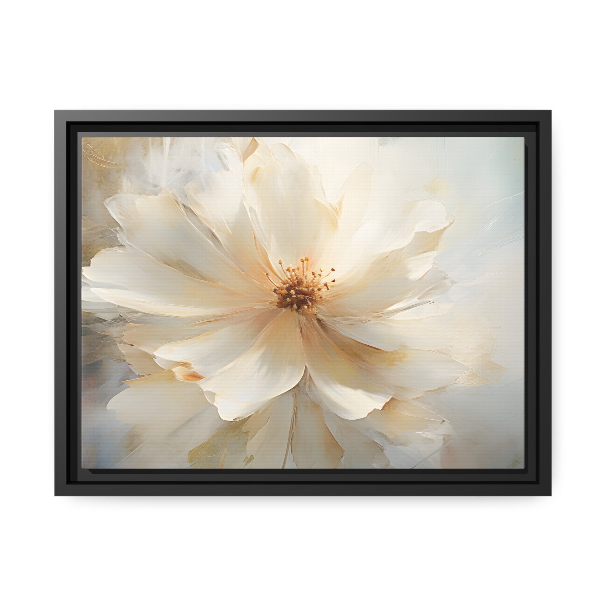 Framed Canvas Watercolor Style Soft Daisy Flower Floating Canvas