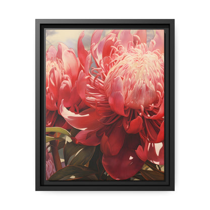 Framed Canvas Nature Inspired Artwork Stunning Bright Vibrant Blooming Wattle Oil Painting Style Framed Print