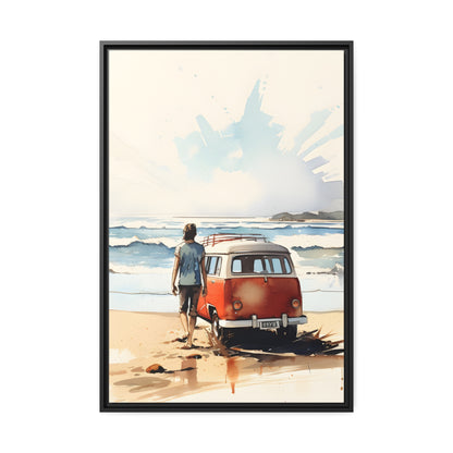 Framed Canvas Lifestyle/Oceanside Artwork Stunning Watercolor Style Framed Canvas Painting