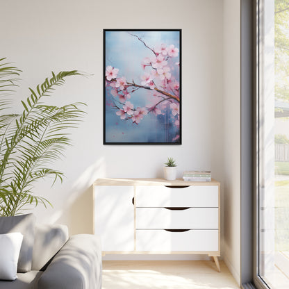 Framed Canvas Nature Inspired Artwork Stunning Gloomy Cherry Blossom Tree Oil Painting Style Framed Canvas  Print