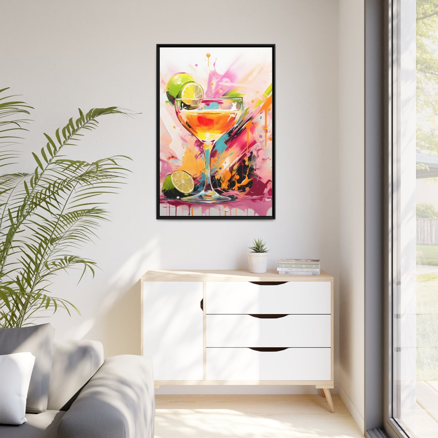 Vibrant Alcohol Framed Artwork Attention Grabbing Conversation Starter